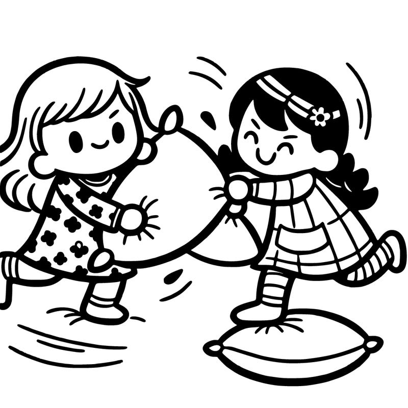 girly pillow fighting