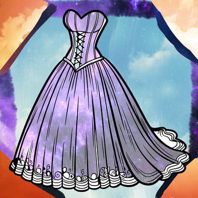 wedding dress-corset and a long and flowy skirt