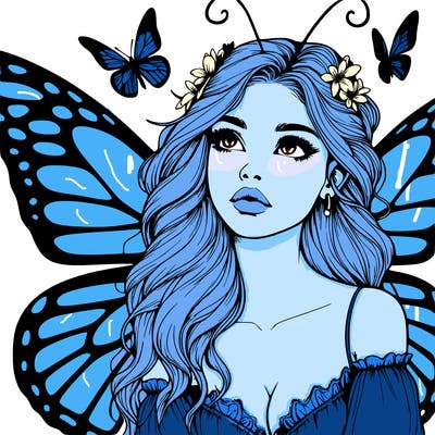 butterfly fairy realistic girl