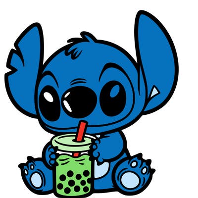 stitch with boba tea