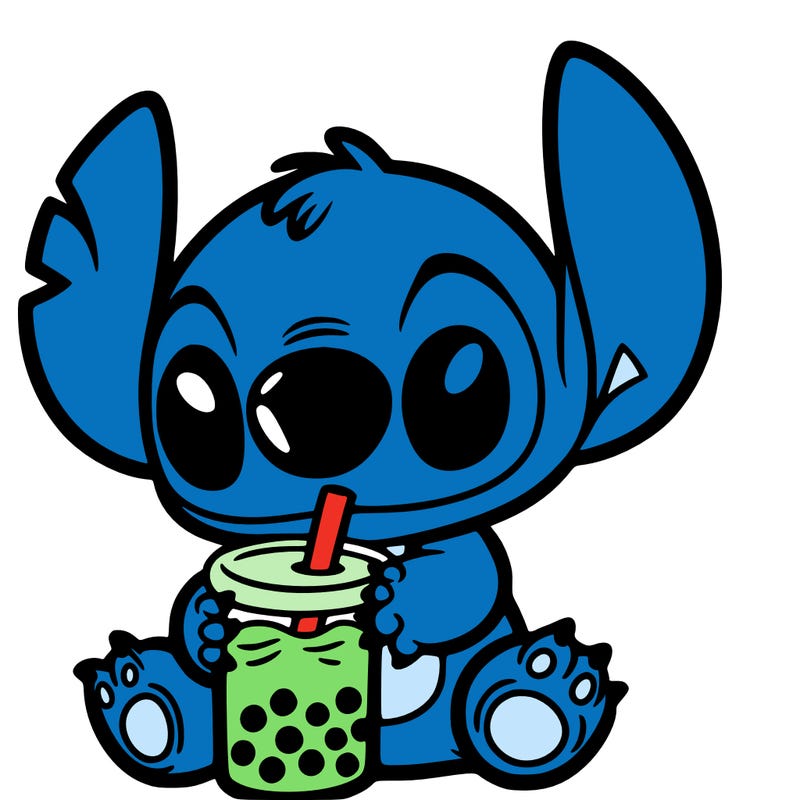 stitch with boba tea