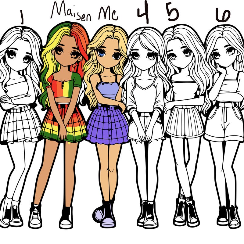 a group of girls realistic