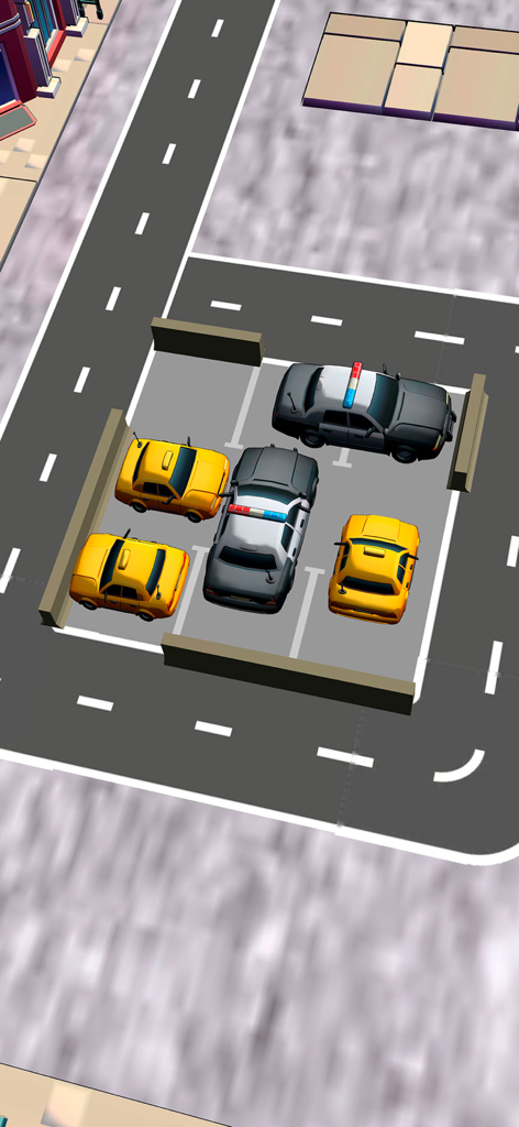 Car Parking games 3D Cars race - Puzzle de lógica de atasco de aparcamiento en 3D con taxis amarillos y coches de policía