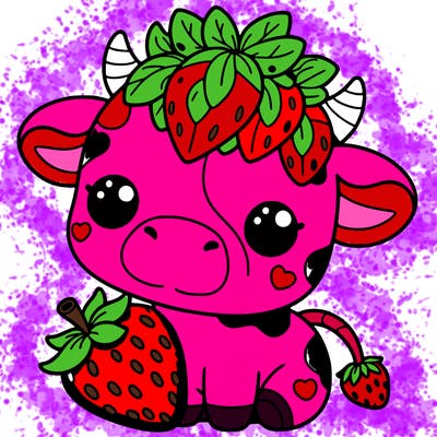 cute strawberry cow