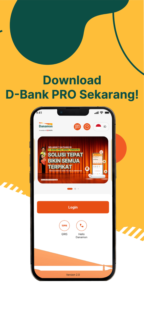 D-Bank PRO - Login screen of the D-Bank PRO mobile banking application on a smartphone