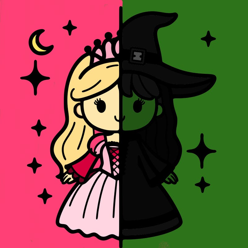 split princess and witch