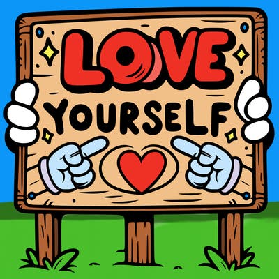 a sign where it is written: love yourself