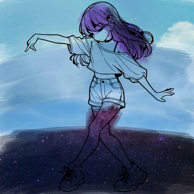 realistic girl danceing