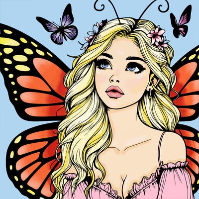 butterfly fairy realistic girl