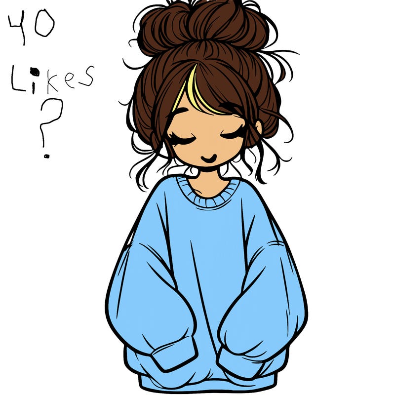 girl with baggy sweatshirt and messy bun