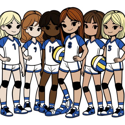 volleyball team of girls