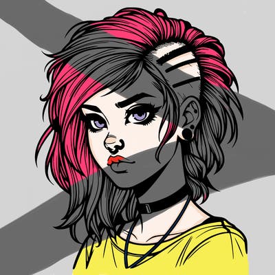 realistic punk style girl