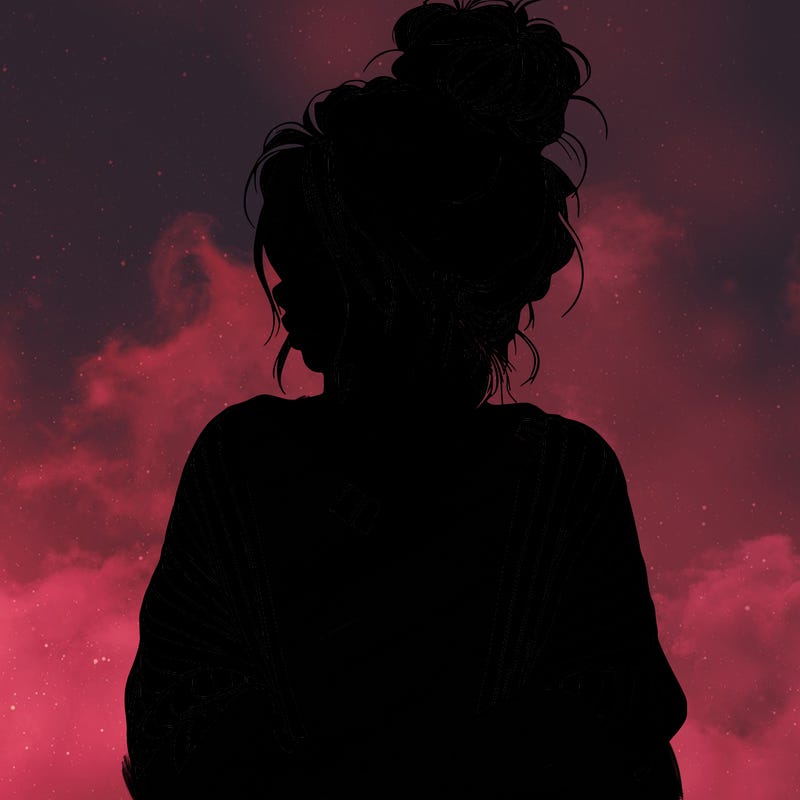 realistic girl wearing a messy bun and an oversized sweater