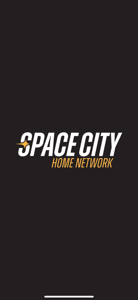 SCHN+ - Logotipo oficial de Space City Home Network en un fondo negro