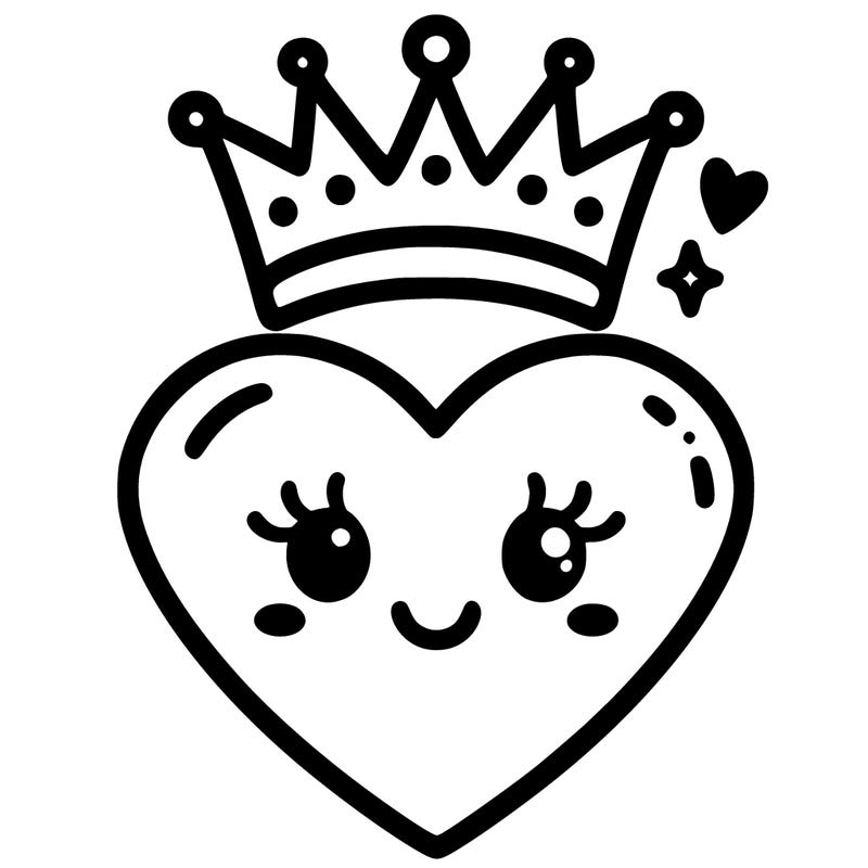 heart with queen crown