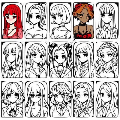 girls that look diffrent anime