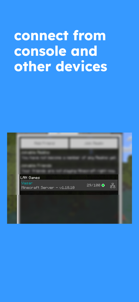 Lunar Proxy for Minecraft: PE - Connecting Lunar Proxy to Minecraft on console and mobile devices via the LAN games menu.
