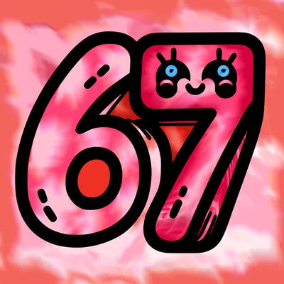 the numbers 67