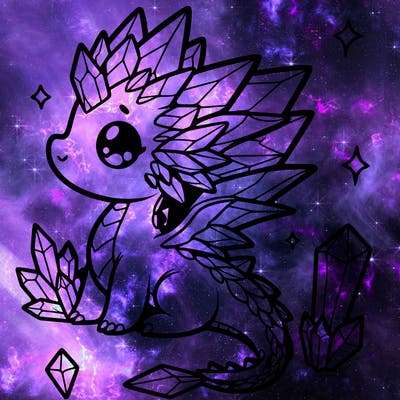 little cute crystal dragon