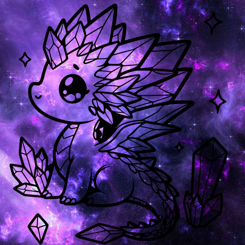little cute crystal dragon