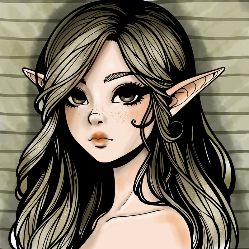 elf girl realistic dark fantasy