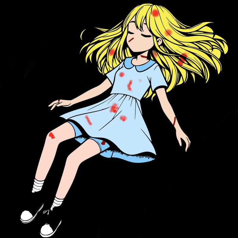 realistic girl floating