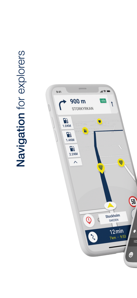 Navigationsschnittstelle der Ride Husqvarna Motorcycles App auf einem Smartphone