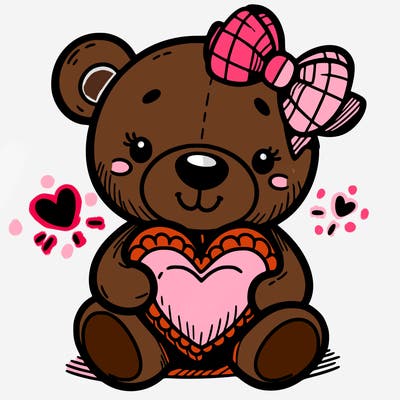 teddy bear hugging a heart