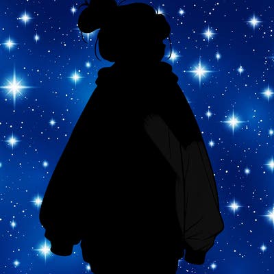 realistic girl with a oversized sweatshirt on and a bun