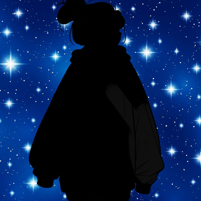 realistic girl with a oversized sweatshirt on and a bun