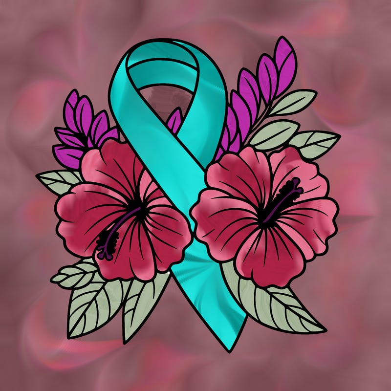 breast cancer awareness with hibiscus flowers
