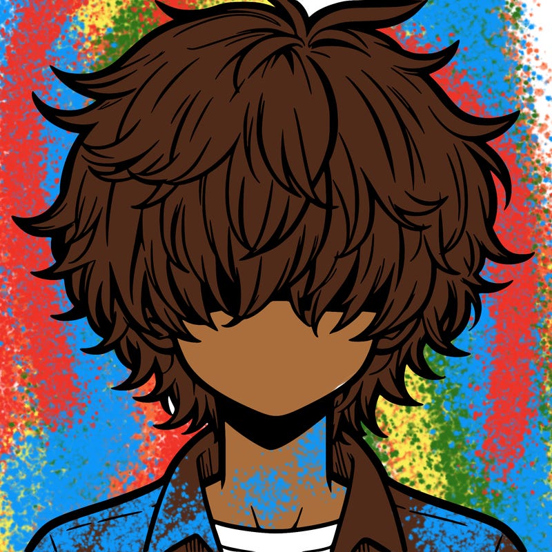 manga boy fluffy hair covering his eyes