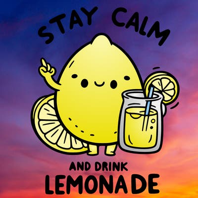 stay calm and drink lemonade