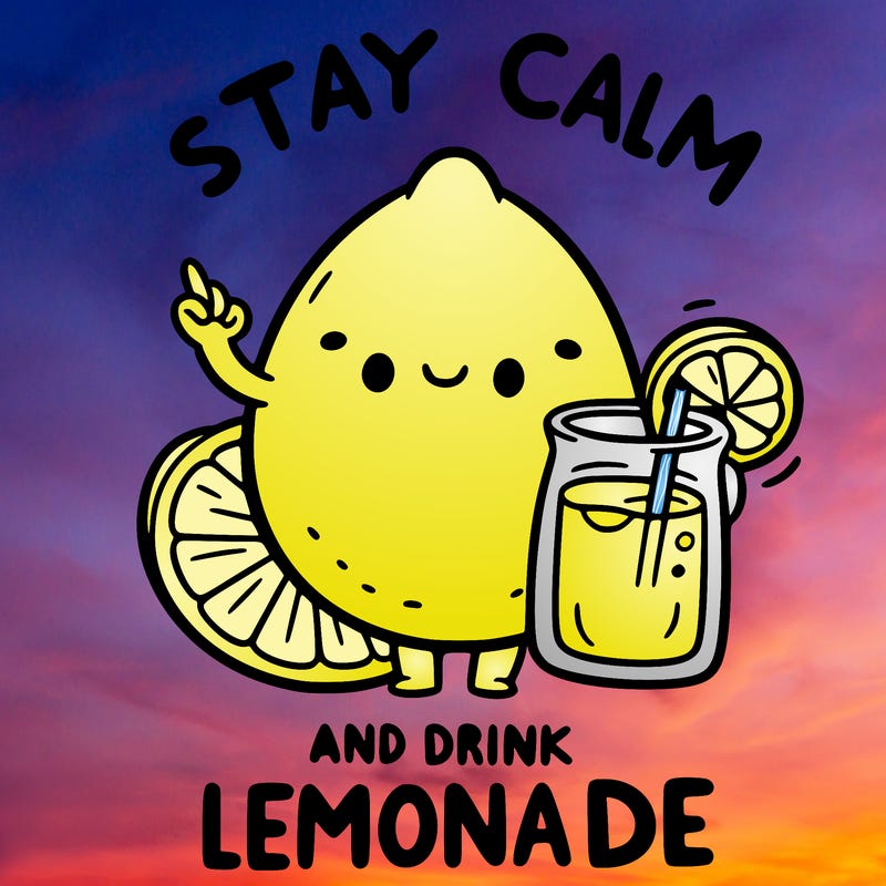 stay calm and drink lemonade