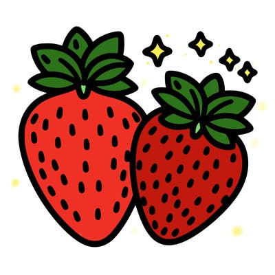 strawberry, line art simple