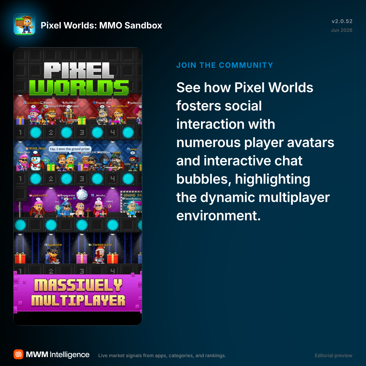Pixel Worlds: MMO Sandbox - Games App | MWM