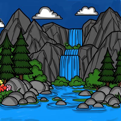 waterfall in mountain