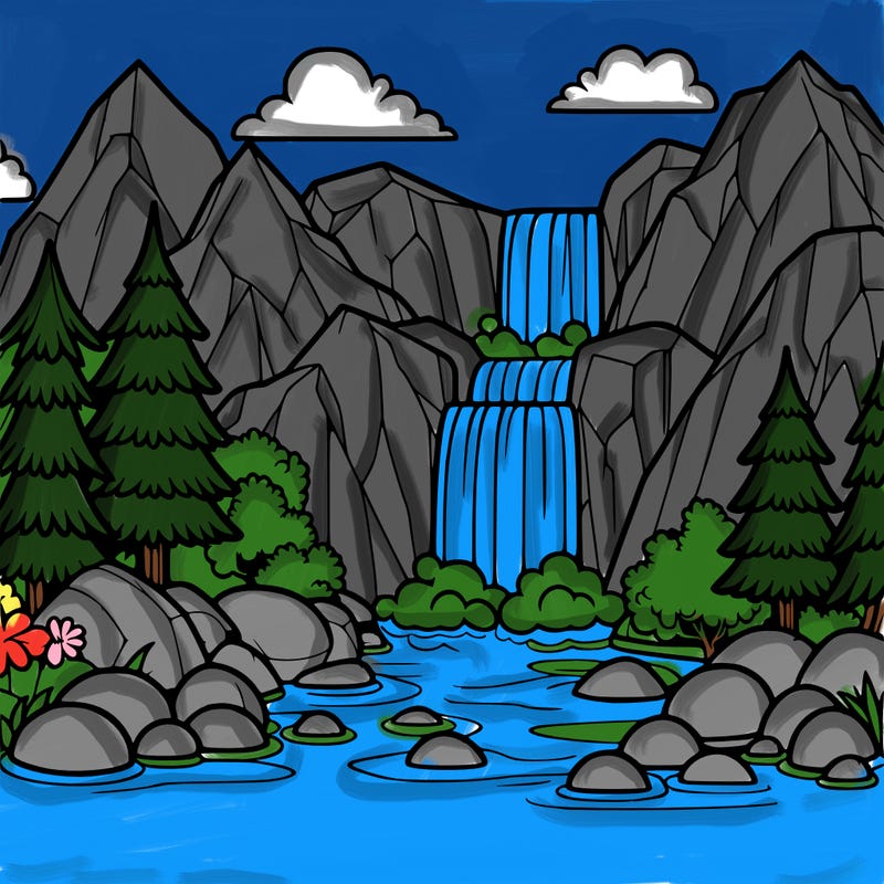 waterfall in mountain