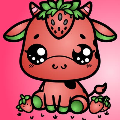 cute strawberry cow
