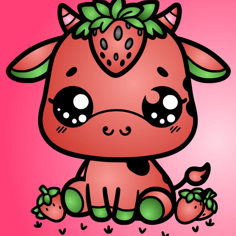 cute strawberry cow