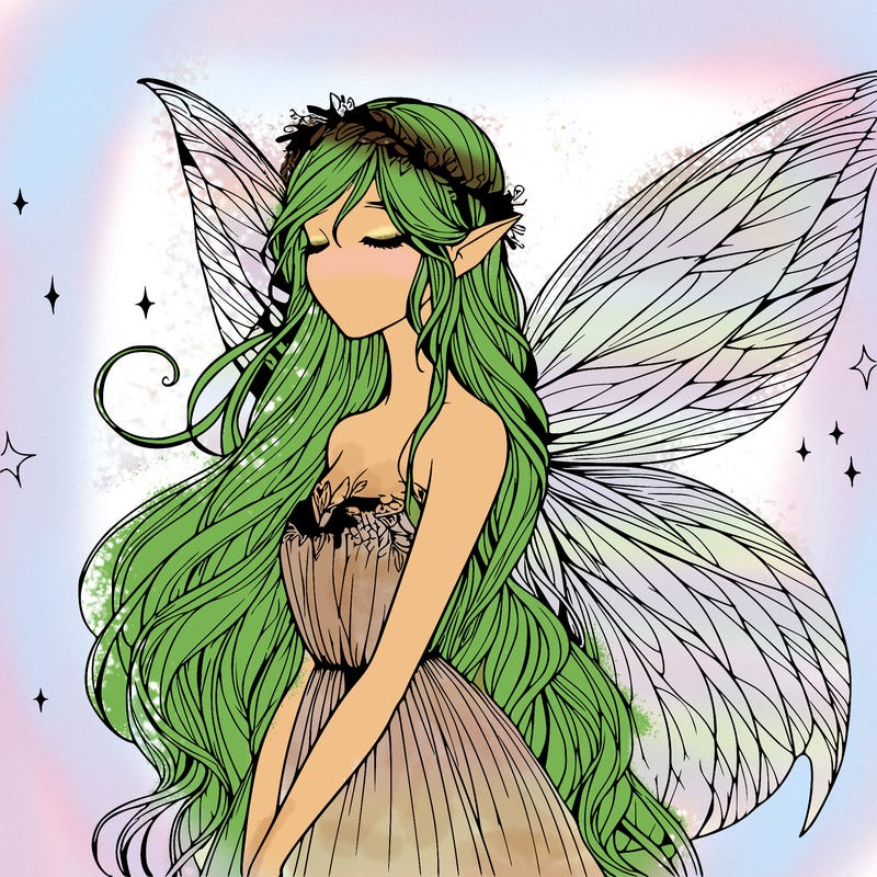 ethereal realistic fairy girl