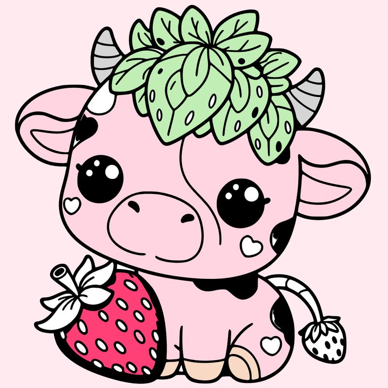 cute strawberry cow