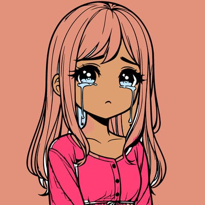 realistic girl crying