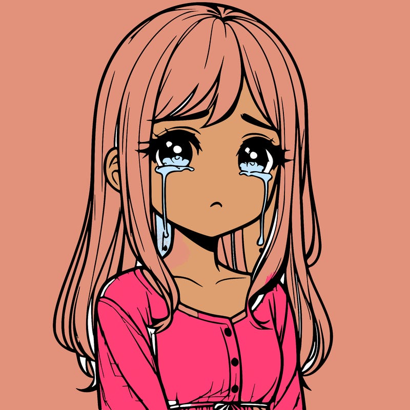 realistic girl crying