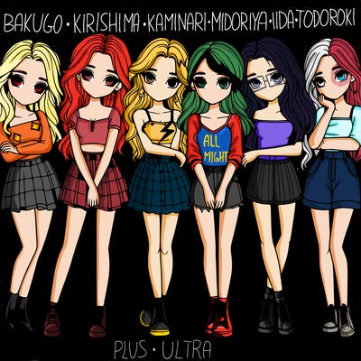 a group of girls realistic