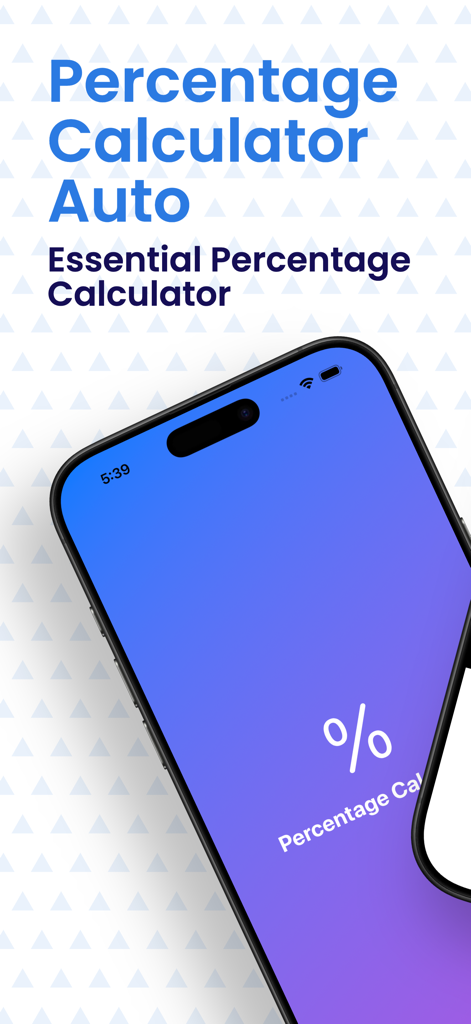 Percentage Calculator Auto app home screen displayed on an iPhone