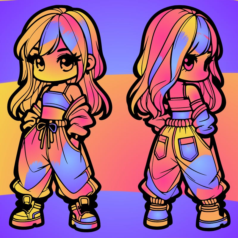 girl in crop top and baggy pants