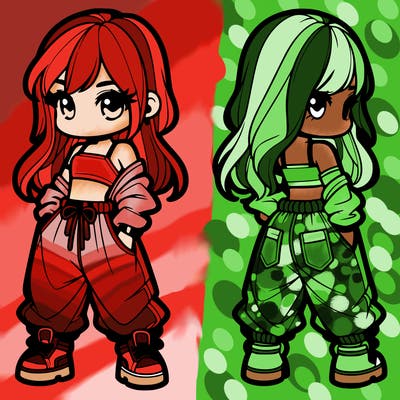 girl in crop top and baggy pants