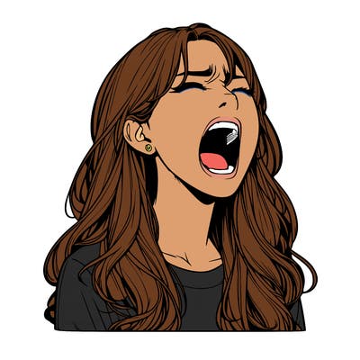 screaming realistic, girl