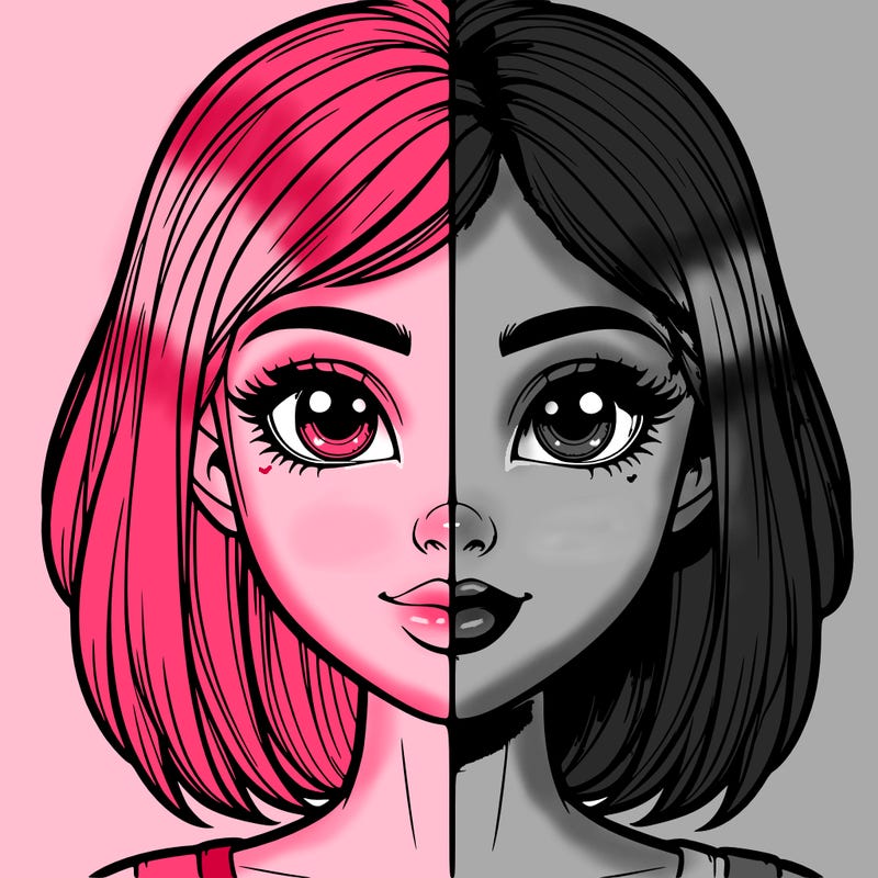 realistic girl in half